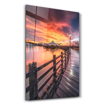 Other wall decoration - Black Pier | Glass Wall Art - ARTDESIGNA