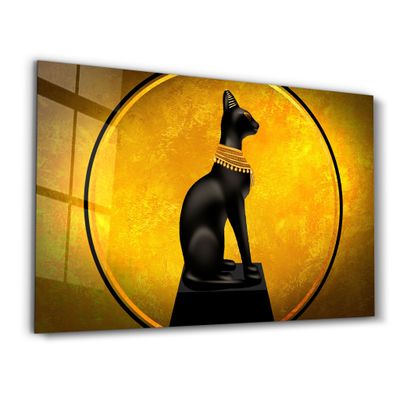 Autres décorations murales - An Egyptian Cat | Glass Wall Art - ARTDESIGNA