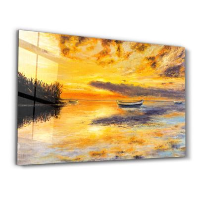 Other wall decoration - Boats In A Calm Sea | Glass Wall Art - ARTDESIGNA