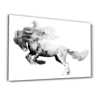 Autres décorations murales - Running Horse Silhouette | Glass Wall Art - ARTDESIGNA