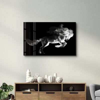 Autres décorations murales - Running Horse Silhouette V2 | Glass Wall Art - ARTDESIGNA