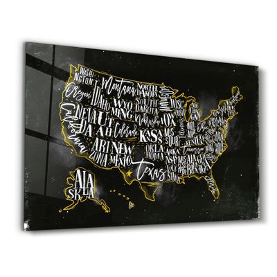 Other wall decoration - The US Map | Glass Wall Art - ARTDESIGNA