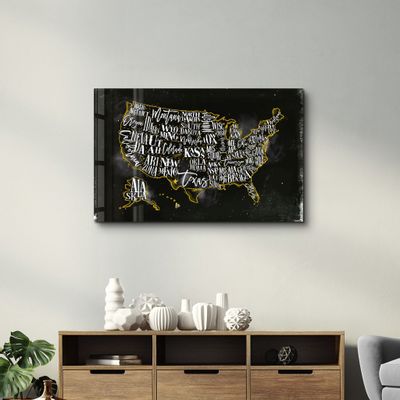 Other wall decoration - The US Map | Glass Wall Art - ARTDESIGNA