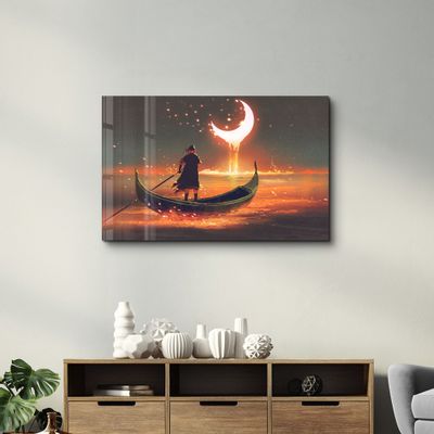 Other wall decoration - Rowing The Boat Into A Fantasy World | Glass Wall Art - ARTDESIGNA