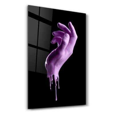 Autres décorations murales - Pink Hand | Glass Wall Art - ARTDESIGNA