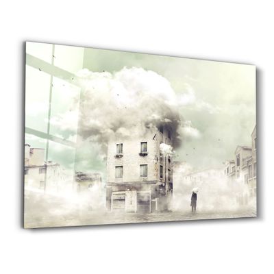 Other wall decoration - The Foggy Building | Glass Wall Art - ARTDESIGNA
