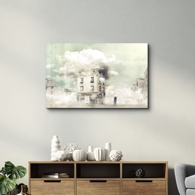 Other wall decoration - The Foggy Building | Glass Wall Art - ARTDESIGNA