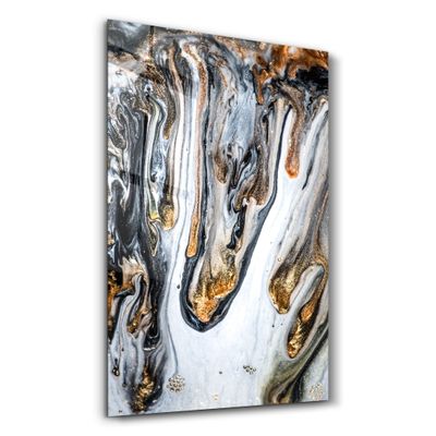 Autres décorations murales - Melting Gold | Glass Wall Art - ARTDESIGNA