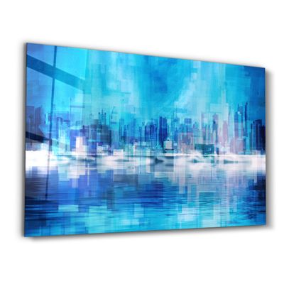 Other wall decoration - The Fuzzy Cityscape Of New York | Glass Wall Art - ARTDESIGNA
