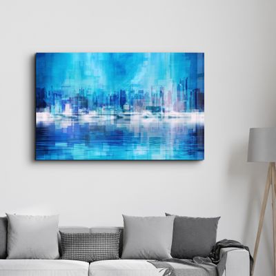 Other wall decoration - The Fuzzy Cityscape Of New York | Glass Wall Art - ARTDESIGNA