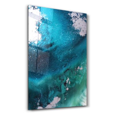 Autres décorations murales - Bird's Eye In Blue | Glass Wall Art - ARTDESIGNA