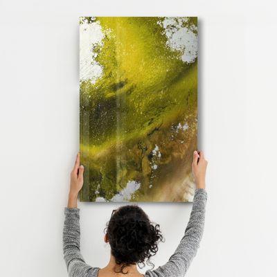 Autres décorations murales - Bird's Eye In Yellow V3 | Glass Wall Art - ARTDESIGNA