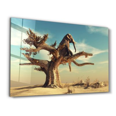 Other wall decoration - Elephant Tree | Glass Wall Art - ARTDESIGNA