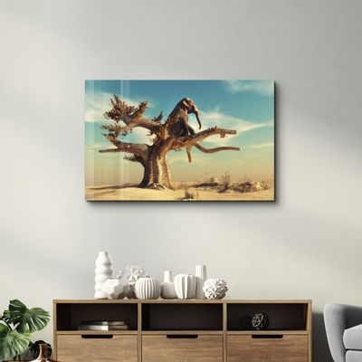 Autres décorations murales - Elephant Tree | Glass Wall Art - ARTDESIGNA