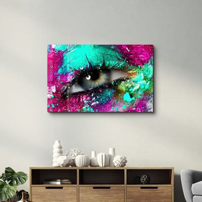 Autres décorations murales - Eye In Colors V1 | Glass Wall Art - ARTDESIGNA