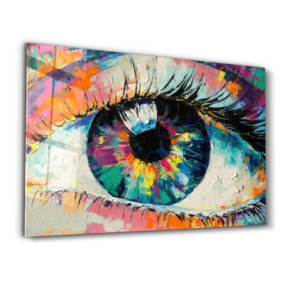 Autres décorations murales - Eye In Colors V2 | Glass Wall Art - ARTDESIGNA
