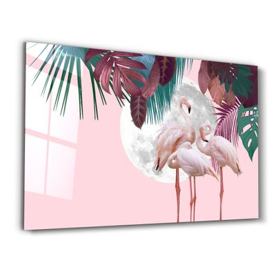 Autres décorations murales - Greater Flamingo | Glass Wall Art - ARTDESIGNA