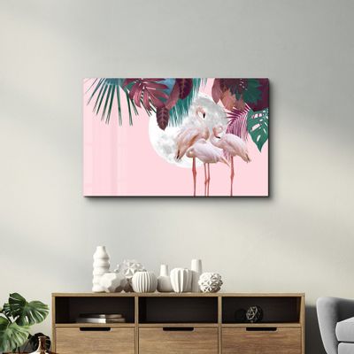 Autres décorations murales - Greater Flamingo | Glass Wall Art - ARTDESIGNA