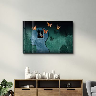 Autres décorations murales - Beauty Of Butterflies In The Mind | Glass Wall Art - ARTDESIGNA