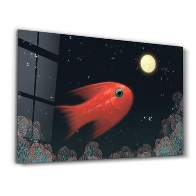 Autres décorations murales - Aquarium Fish | Glass Wall Art - ARTDESIGNA