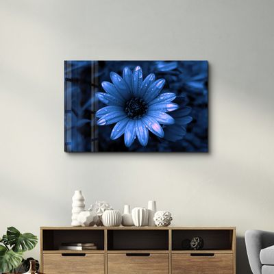 Other wall decoration - Blue Daisy | Glass Wall Art - ARTDESIGNA