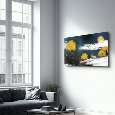 Autres décorations murales - Golden Trees | Glass Wall Art - ARTDESIGNA