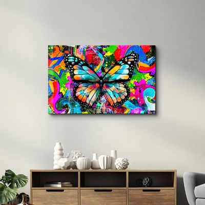 Other wall decoration - Colorful Butterfly | Glass Wall Art - ARTDESIGNA