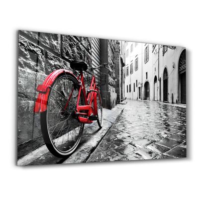 Autres décorations murales - The Red Bike | GLASS WALL ART - ARTDESIGNA