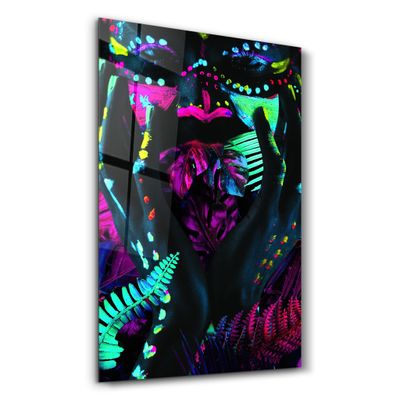 Other wall decoration - Neon Face | GLASS WALL ART - ARTDESIGNA