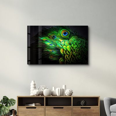Other wall decoration - Peacock Feather | Glass Wall Art - ARTDESIGNA