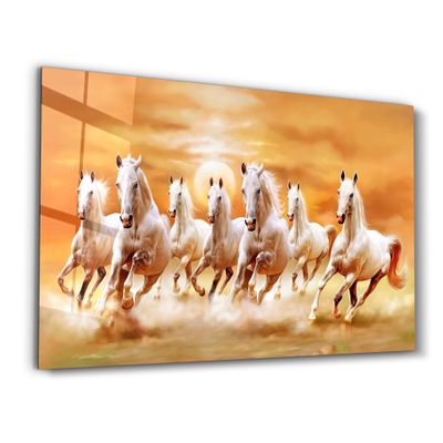 Other wall decoration - Lucky 7 Running Horses | Glass Wall Art - ARTDESIGNA