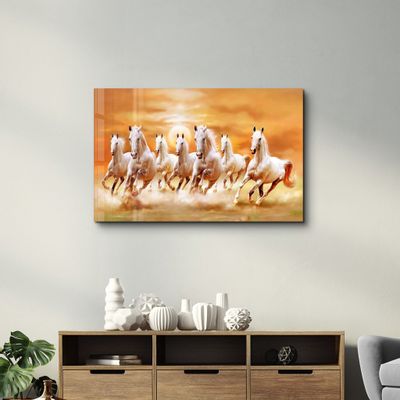 Other wall decoration - Lucky 7 Running Horses | Glass Wall Art - ARTDESIGNA