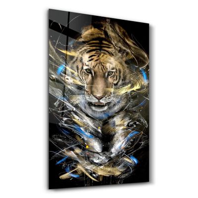 Autres décorations murales - Tiger 5| GLASS WALL ART - ARTDESIGNA