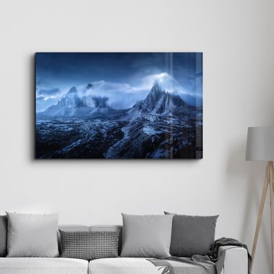 Autres décorations murales - Foggy Mountains | GLASS WALL ART - ARTDESIGNA