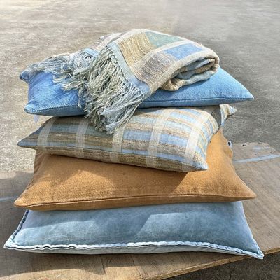 Fabric cushions - Sienna Blue Cushion Cover - ML FABRICS