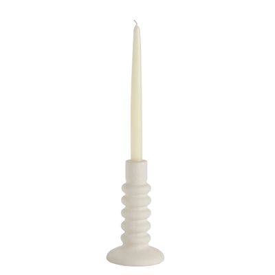 Candlesticks and candle holders - AX24042 White ceramic candleholder Ø11x18.5 cm - ANDREA HOUSE