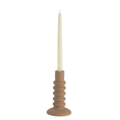 Candlesticks and candle holders - AX24043 Brown ceramic candleholder Ø11x18.5 cm - ANDREA HOUSE