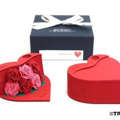 Objets de décoration - OMOSHIROI BLOCK SHAPE Heart Bouquet -Red- - OMOSHIROI BLOCK
