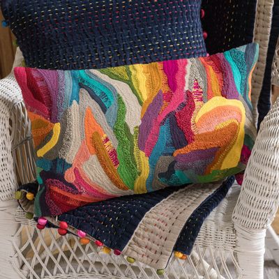 Fabric cushions - Betty embroidered cushion - MAISON VIVARAISE – SDE VIVARAISE WINKLER