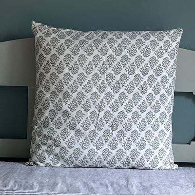 Coussins textile - Hand made printed block cushion with fern plant pattern - LA QUILT FAMILY