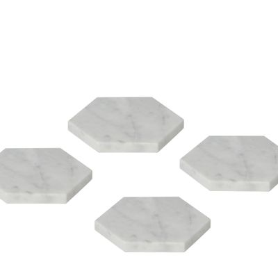 Plats et saladiers - MS24133 Lot de 4 sous-verres en marbre 9 x 9 x 1 cm - ANDREA HOUSE
