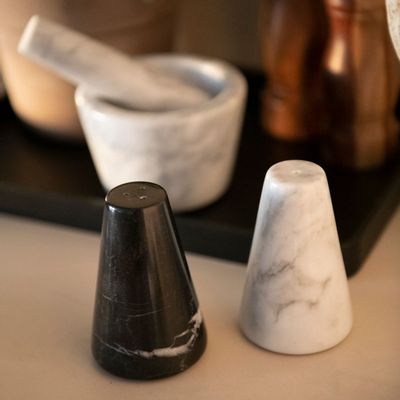Food storage - MS24137 Marble salt and pepper Ø6x9 cm - ANDREA HOUSE