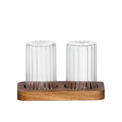 Crystal ware - MS24557 Acacia Glass Salt And Pepper Shakers - ANDREA HOUSE