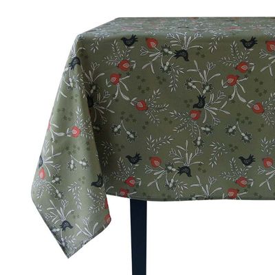 Linge de table textile - Grenades Kaki - Nappe en métis imprimée - COUCKE