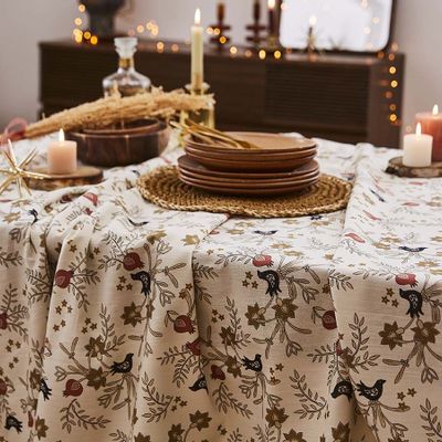 Linge de table textile - Grenades Ivoire - Nappe en métis imprimée - COUCKE