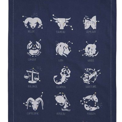 Torchons textile - The astrological signs - Printed cotton tea towel - COUCKE