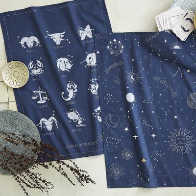 Torchons textile - Les signes astrologiques - Torchon en coton imprimé - COUCKE