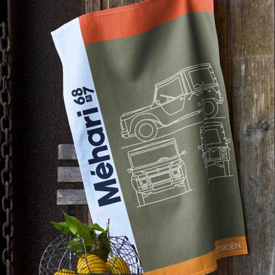 Tea towel - Citroën® Mehari - Printed cotton tea towel - COUCKE