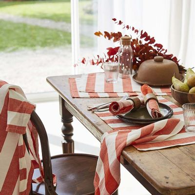 Linge de table textile - Malo rouge - Set de table en métis - COUCKE