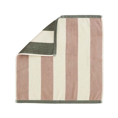 Kitchen linens - Deauville Khaki/Pink - Cotton Jacquard Terry Square - COUCKE